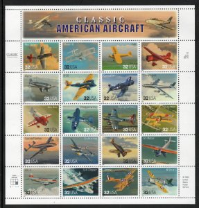 ALLYS STAMPS US Scott #3142 32c American Aircraft - Pane [20] MNH F/VF [FP-89]