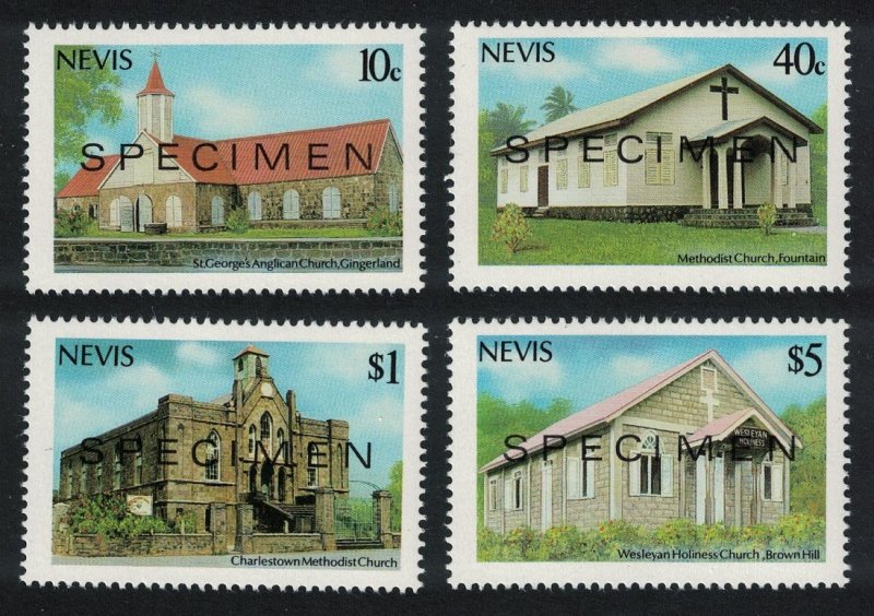 Nevis Christmas Churches of Nevis 2nd series 4v SPECIMEN 1986 MNH SG#462-465