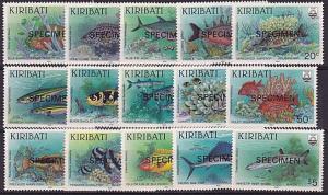 KIRIBATI 1990 Fish definitive set overprinted SPECIMEN MNH..................4859