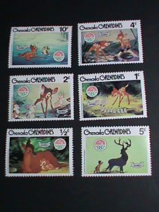 ​DISNEY-GRENADA STAMP-1980 DISNEY-LITTLE BANBI THE DEER -STAMP SET VERY FINE