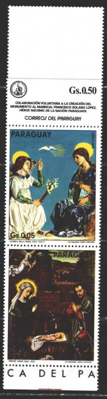 Paraguay. 1975. 2624-31. Christmas religious painting. MNH.