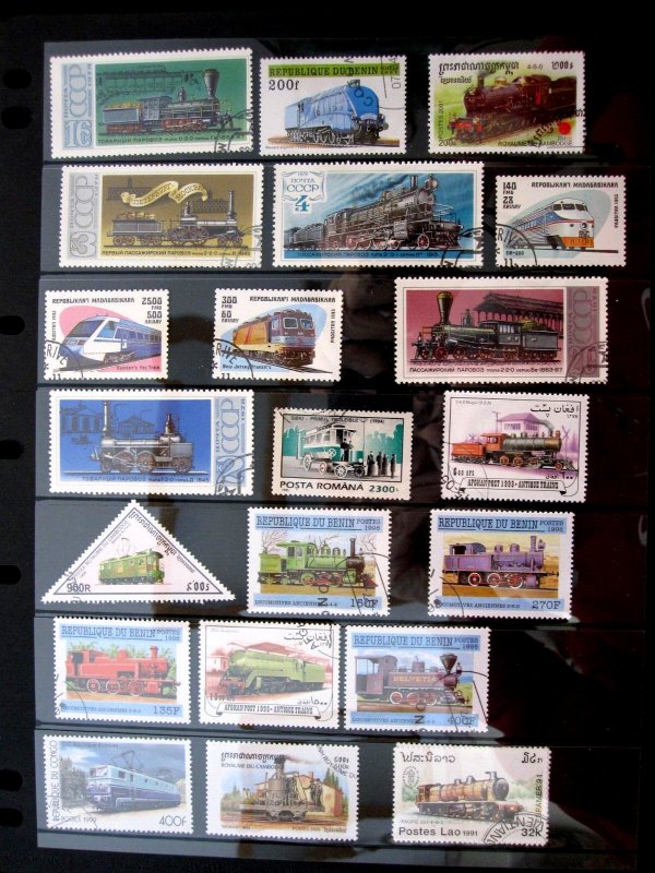 WORLDWIDE - TOPICAL STAMPS - 100 TRAINS