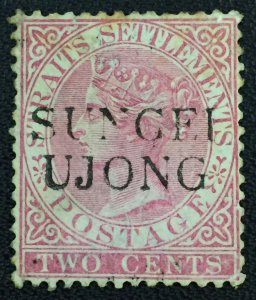 Malaya 1886 SUNGEI UJONG opt Straits Settlements QV 2c VFU SG#41 M3615