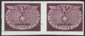 Germany MiD16P GGov Poland MNH Official Dienst Imperf Proof Stamp Pair No 107186