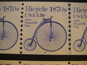 Scott 1901, 5.9c Bicycle, PNC5 #3 & 4, MNH Transportation Beauties