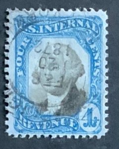 USA REVENUE STAMP SECOND ISSUE 1871 4 CENTS SCOTT #R106  VERY FINE