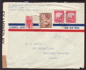 Colombia to Ferguson MO 1942 Censored Cover