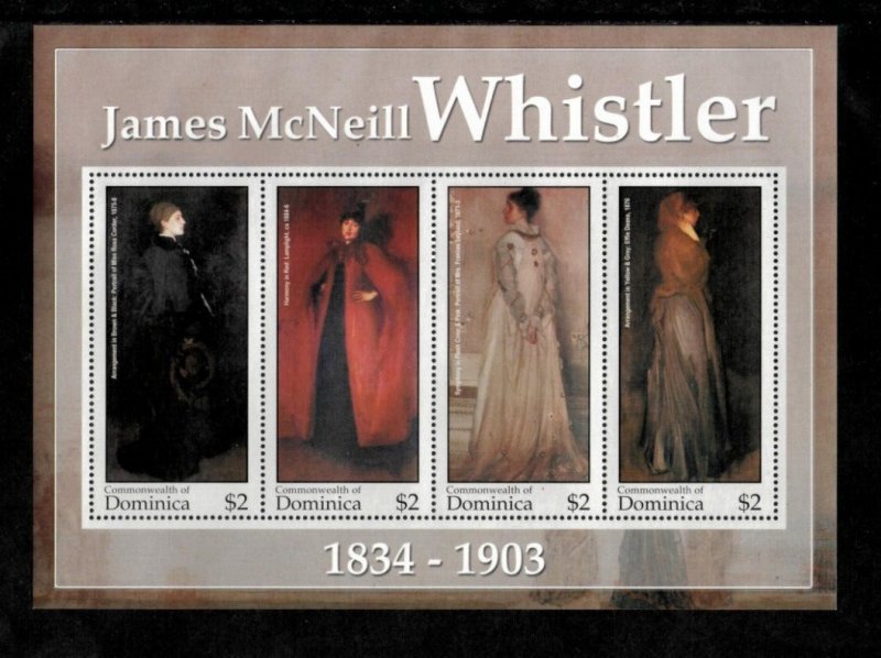 Dominica 2004 - James M. Whistler Art - Sheet of 4 Stamps - Scott #2464 - MNH