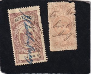 Brazil   (2)   revenue Stamps   used