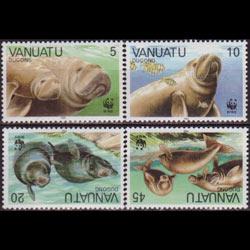 VANUATU 1988 - Scott# 470-3 WWF-Dugongs Set of 4 LH