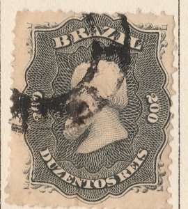 BRAZIL 1866 Emperor Dom Pedro 200r Perf. 12 Used Stamp A28P32F28929-