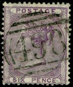 SG70, 6d pale lilac, USED. Cat £110.