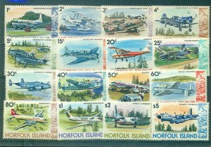 Norfolk Is. - Sc# 256-70. 1980-1  Aircraft. MNH $14.05.