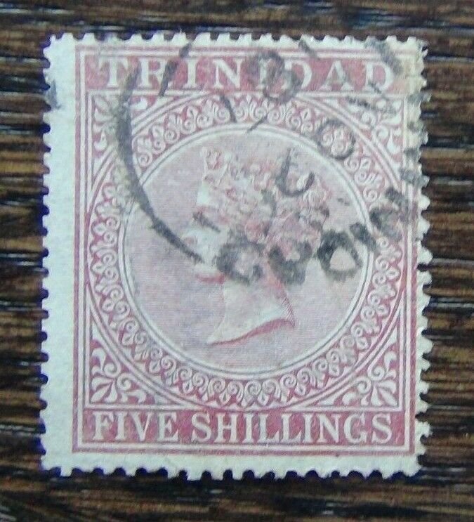 Trinidad 1869 5s Rose Lake SG87 Used