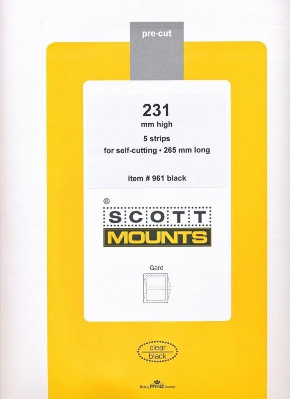 Prinz Scott Stamp Mount 231 / 265 BLACK Background Pack of 5