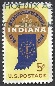 United States #1308 5¢ Indiana Statehood (1966). Used.