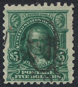 US #480 $5 Marshall, used