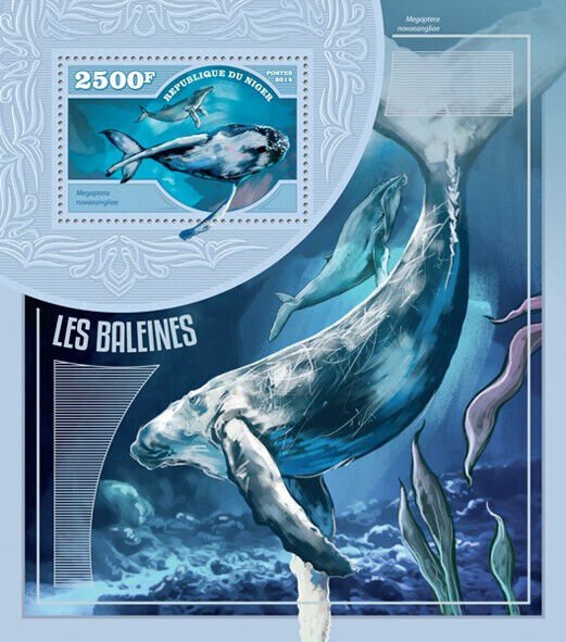 Marine Animals Whales Stamps Niger 2014 MNH Humpback Whale 1v S/S