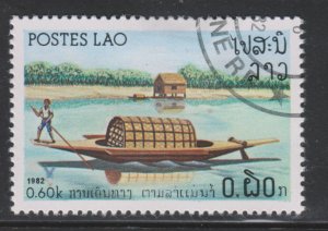 Laos 394 River Vessels 1982