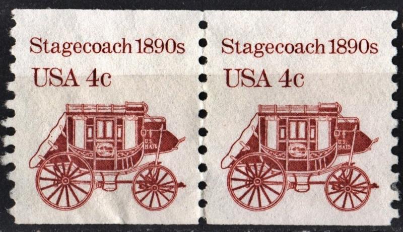 SC#2228 4¢ Stagecoach Coil Pair (1981) Used