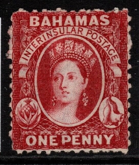 BAHAMAS SG21 1863 1d CARMINE-LAKE UNUSED