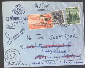 1954 Cairo Egypt Commercial Airmail cover To Lech Switzerland