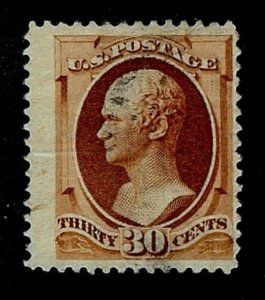 US Scott 217 30c Hamilton USED F/FV NH Light Cxl Perf 12 ABNC 1888 SCV $100.00