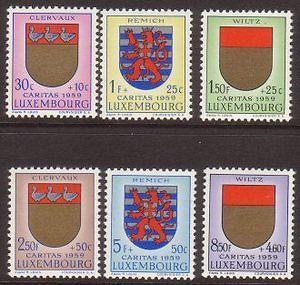 Luxembourg 1959 Coat of Arms VF MNH (B210-15)