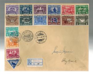 1930 Pingvellir Iceland Registered Cover Complete set #152-166 C3 Super Rare!