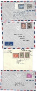 SAUDI ARABIA 1960 70s FOUR AIR MAIL COVERS FRANKED W/SCARCER AIR MAILS INCLUDING