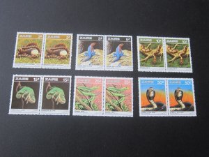 Zaire 1987 Sc 1231-36 pair set MNH