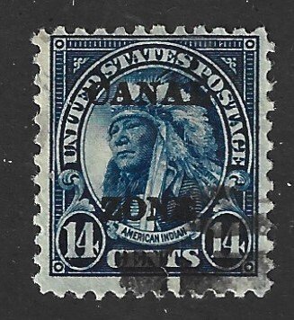 Canal Zone Scott #77 Used 14c Flat Top A O/P 2019 CV $22.50