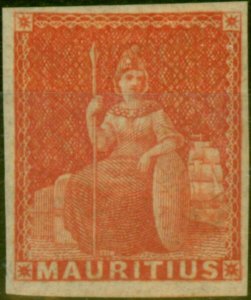 Mauritius 1858 (6d) Vermilion SG28 Fine & Fresh MM