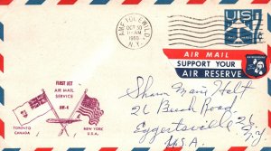 FIRST JET AIR MAIL SERVICE BETWEEN TORONTO AND NEW YORK CITY AM-4 1960 + LABEL