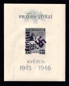 CZECHOSLOVAKIA B158 PURPLE KARLSBAD OVERPRINT OVERPRINT OG NH U/M VF