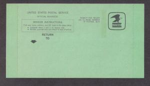 Highly Unusual Return Receipt Postal Form BAR TAGGING dated 1973