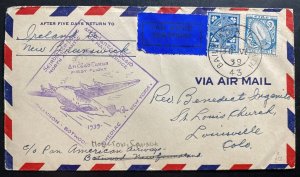 1939 Dublin Ireland First Flight airmail Cover FFC To Louisville CO USA