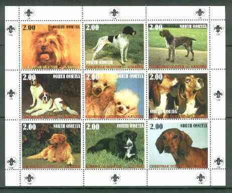 North Ossetia Republic 1999 Dogs perf sheetlet containing...