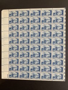 1953 mint sheet of stamps - Future Farmers, Sc# 1024