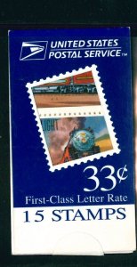 US Scott # 3333 - 3337 / BK278 Trains Sealed Makeshift Booklet