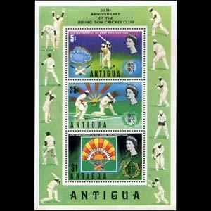 ANTIGUA 1972 - Scott# 299a S/S Cricket NH