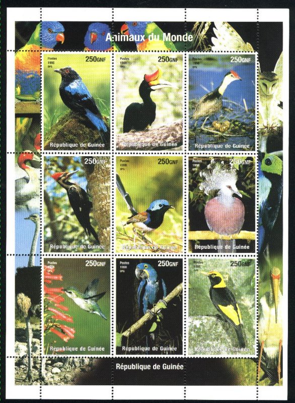 Guinea 9 birds   SS Mint NH VF 1998 PD