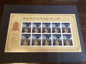 Scott# 5064 REPEAL OF THE STAMP ACT 1766 SHEET of 10 STAMPS MNH 2016-US