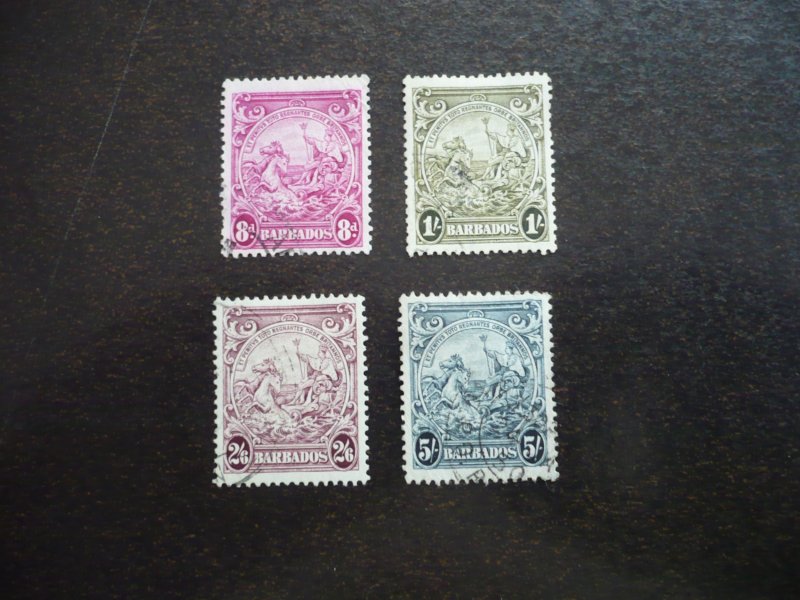 Stamps - Barbados - Scott# 199a-201a - Used Part Set of 4 Stamps