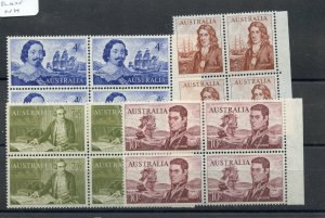 AUSTRALIA NAVIGATORS HIGH VALUESS ON BLOCKS, SCOTT#374/79 MINT NEVER HINGED