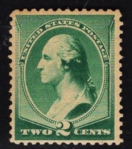 US #213 2c Green Washington MINT NH SCV $120