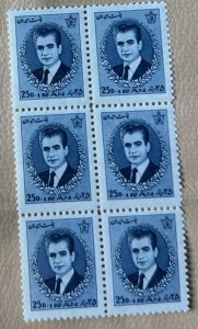 Iran - 3 Blocks of 6 stamps - Mohammad Reza Shah Pahlavi