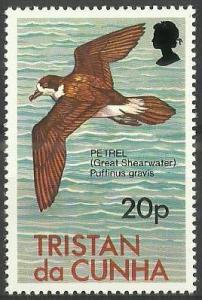  Tristan da Cunha - 1977 Greater Shearwater 20p MNH