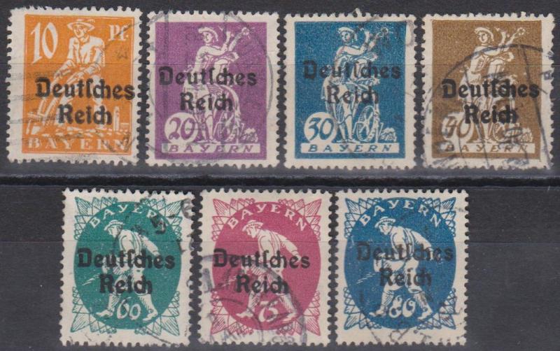 Bavaria #257, 259-61, 263-5  F-VF Used CV $15.80 (B5969)