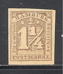 Germany - Hamburg - 9 mint hinged SCV $ 90.00 (RS)